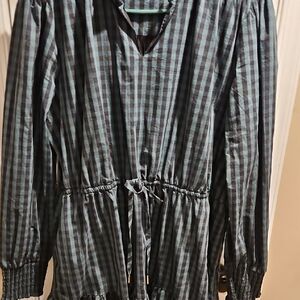 Draper James Green and Black Plaid Dress